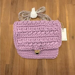 Moda Lux Annalise Crossbody bag in Lilac woven with gold hardware Brand New